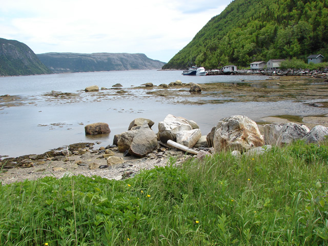 The view up the fjord, towards Sans Fond and the open sea, from Hooping Harbour.