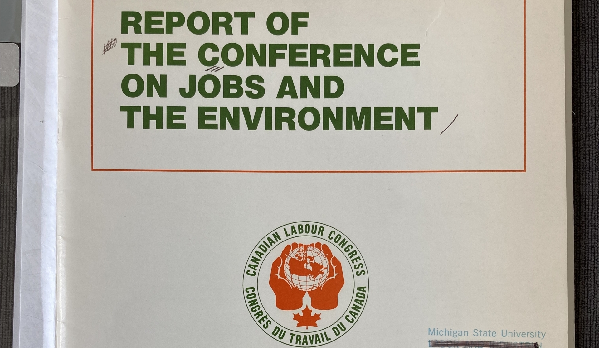 CFP: Symposium on Labour and the Environment